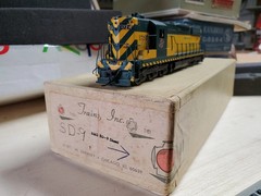 BRASS /Painted HO Trains INC EMD SD-9 Chicago Northwestern, Runs Well