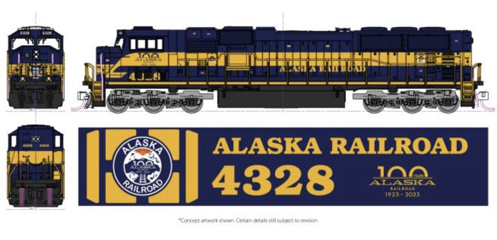 KATO 1766412 N SCALE SD70MAC ALASKA RR #4328 “100 Years” 176-6412 DC , DCC READY