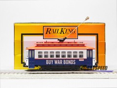 MTH RAILKING WAR BONDS BUMP N GO TROLLEY O GAUGE transit street car 30-5217 NEW
