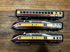 [T-HO] Roco Trans Europ Express HO 3 Rail 3-Car Set No Boxes – 2 Powered