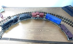 Vintage Marx Wind Up Loco Penn Central RR Line Train Set Tender Caboose Box Car