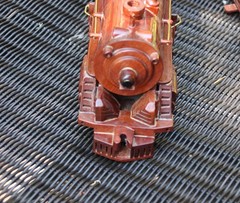 Handcrafted Mahogany Solid Wood Hudson Train Steam Locomotive W/ Track Coal Car