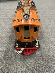+ MTH O Gauge Tinplate Orange No. 256 Electric Locomotive PS.2 10-3025-1 NIB