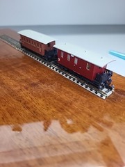 Minitrix 3068/3069 Passenger Car 3. Class / Baggage Car Der K.Bay.sts.b. German