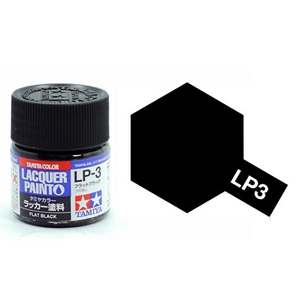 Tamiya Lacquer Paint LP-3 Flat Black 10 ML TAM82103 Lacquer Primers & Paints