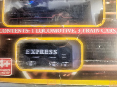 Battery Operated Train Set + 2 Classic Streetcars + Bachmann Steel Caboose – NIB