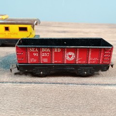 Marx Toy Train Set Kids OS Black Fair Wind-up Union Pacific Seaboard 4pc NO Key