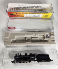 ROUNDHOUSE N SCALE 2-8-0 LOCOMOTIVE , 8004 PENNSYLVANIA RAILROAD works FREE SHIP