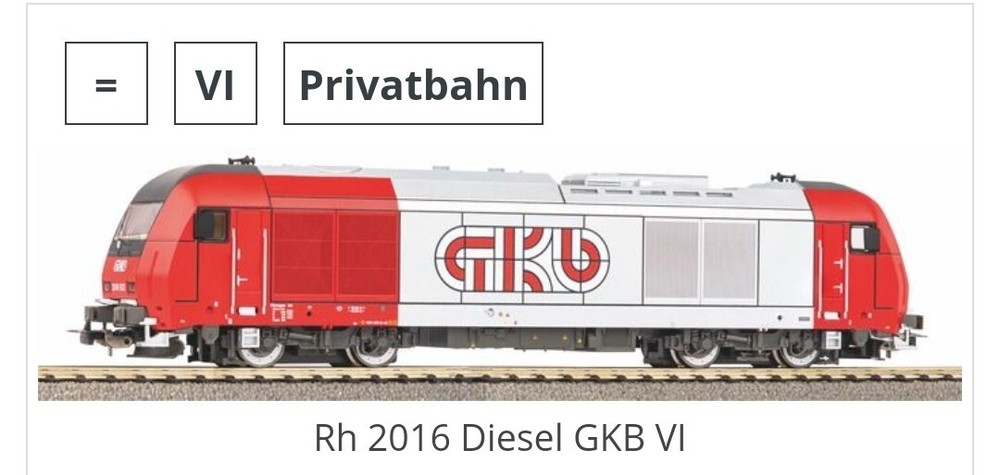 Piko Rh 2016 GKB Diesel Locomotive 57999 HO Scale DCC Ready