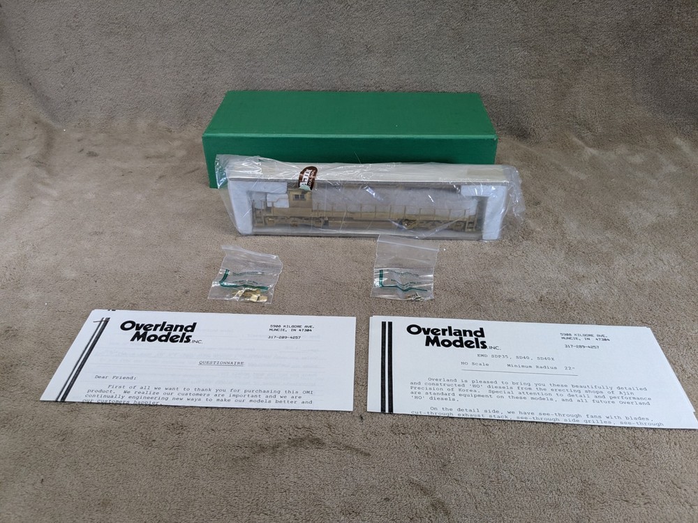 Overland OMI-1936 HO BRASS EMD SD40 Low Hood Diesel Locomotive -Unpainted EX/Box