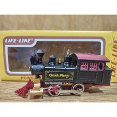 Life-Like HO Scale Powered Locomotive Good & Plenty Steam Engine 26691 Black Red