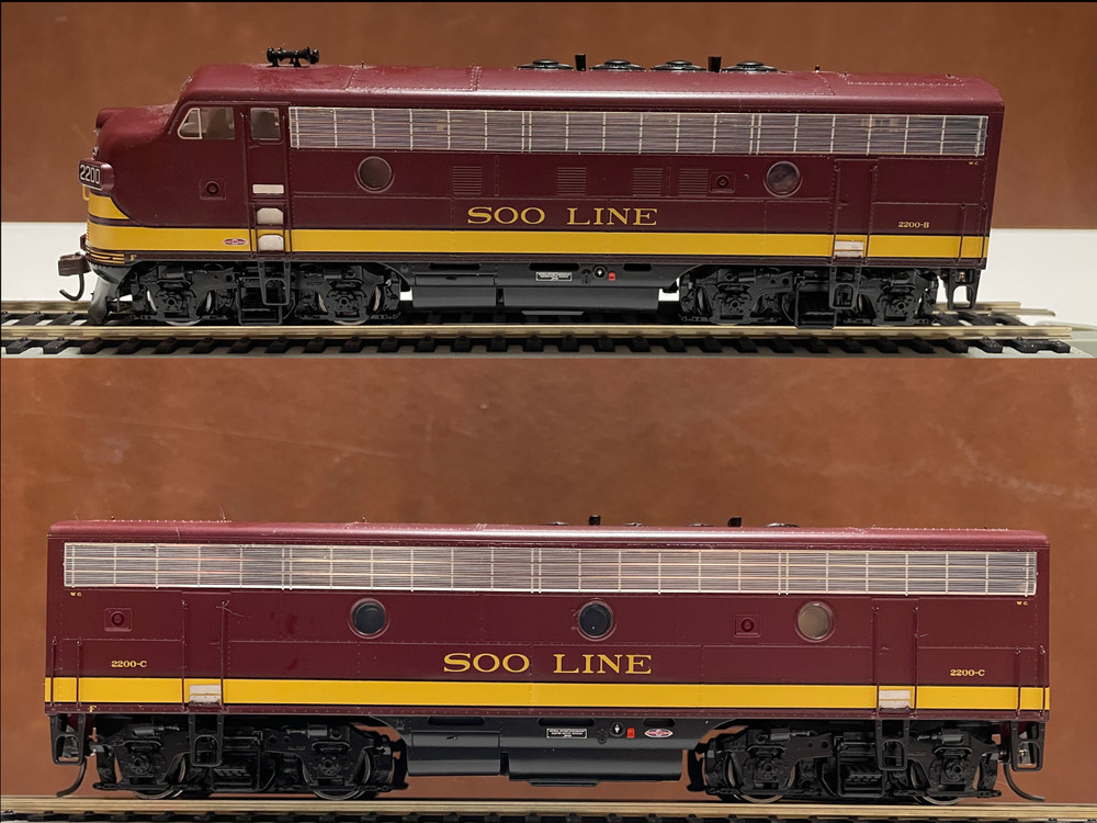 Athearn Genesis G2524 – SOO LINE F3A/F3B Phase 4 Set 2200B/2200C DC HO Scale
