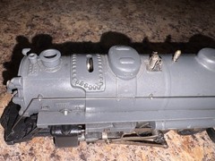 LIONEL # 1666E O-GAUGE DIECAST GUNMETAL STEAM ENGINE AND TENDER, PREWAR