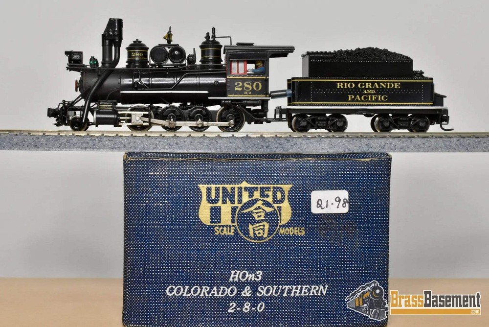 HOn3 Brass – PFM United C&S Colorado & Southern 2-8-0 Private Road Rio Grande &