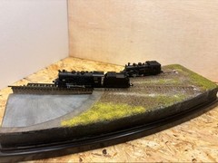 KATO Handmade Steam Locomotive Diorama with Turntable Model Train Display