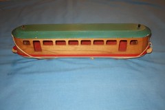 Vintage Wood Streetcar Trolley Pull Toy. 20″ Long. Czechoslovakia
