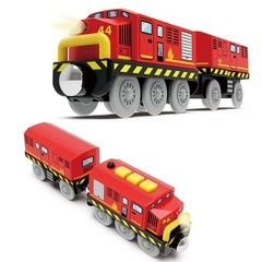 Train Toys Battery 11 inches (L) x 3.8 (W) x 1.9 (H), Red