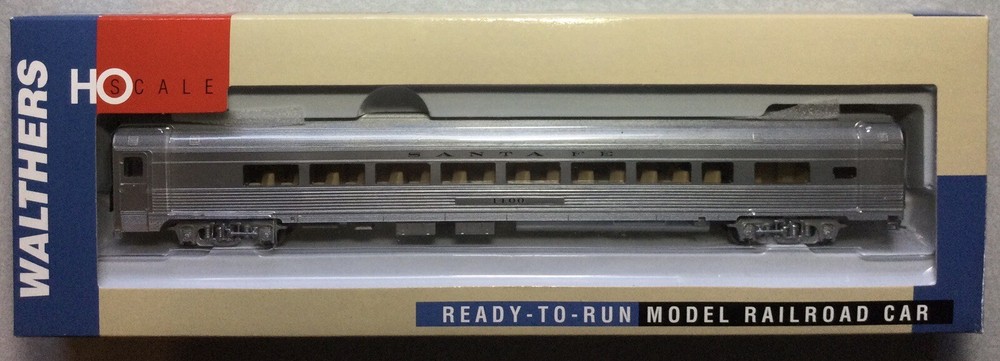 Walthers 932-6425 Ready To Run H.O. 85’ Budd Lounge Car Santa Fe #1400