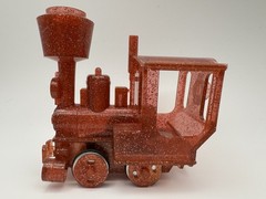 Vintage Lehmann Gnomy Model 990 Red Glitter Plastic Friction Toy Train