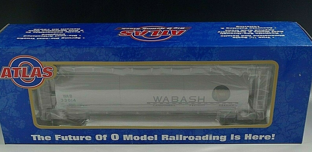 ATLAS ACF 3-BAY CYLINDRICAL HOPPER WABASH #6336-1 0 SCALE NIB TRUE 1/4″ SCALE