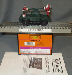 MTH 30-2511 Christmas Santa & Elf Green Bump-N-Go Hand Car O/027 ga. wks/ Lionel