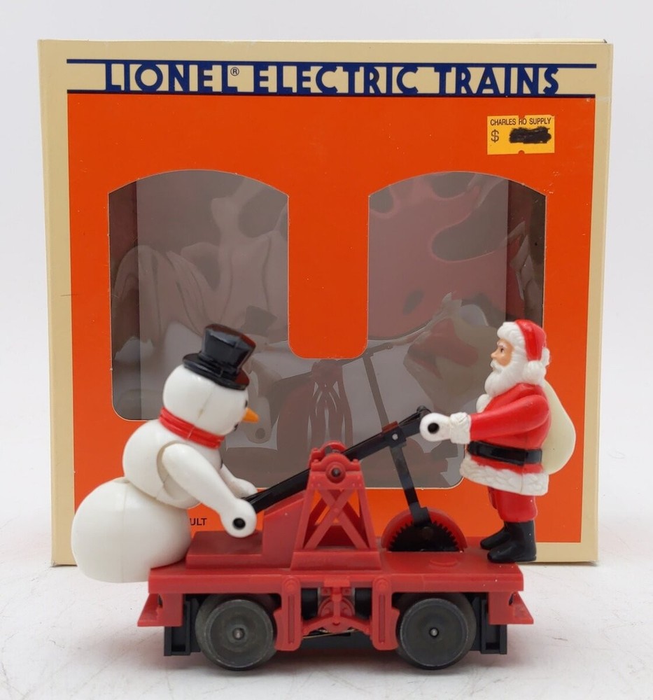 Lionel 6-18426 O Gauge Santa and Snowman Operating Handcar NIB