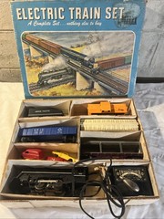 Vintage Marx 666 Steam Engine Electric Train 52875 Set Not Complete Cars Box