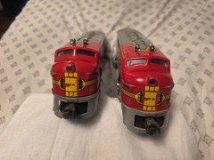 Lionel 2333 Santa Fe F3 AA Set 1948/49 Early Version Untested Missing Screws C‑5