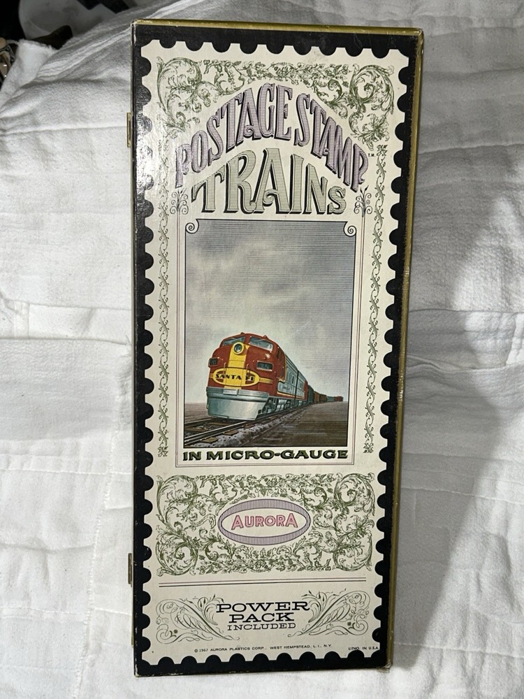 Aurora Postage Stamp Trains Santa Fe Original Box Only, No Trains No Box Inserts