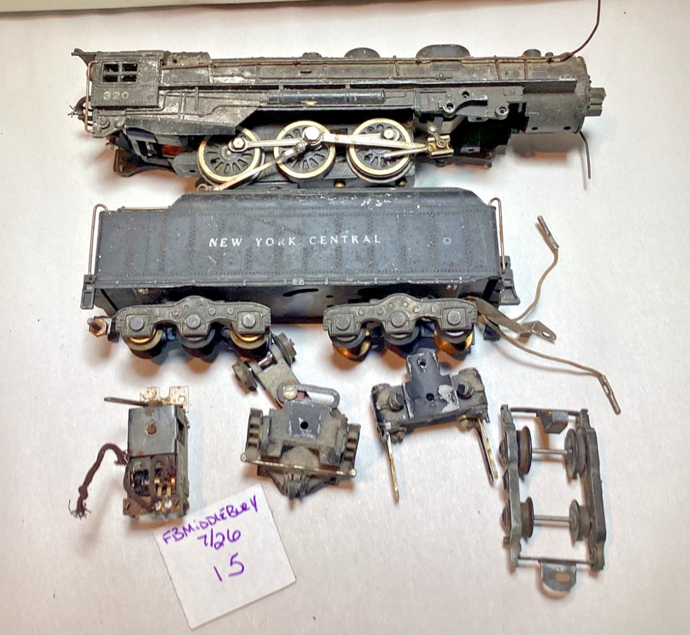 Vintage American Flyer S gauge #320 4-6-4 New York Central steam engine for part