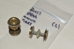 HO scale locomotive PARTS metal wheels brass geared (2) missing tires