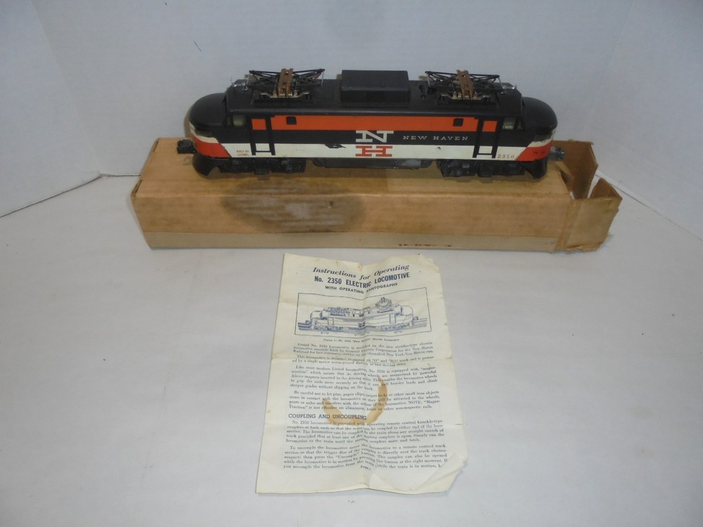LIONEL 2350 NEW HAVEN ELECTRIC ENGINE WITH BOX VINTAGE POST WAR O GAUGE TRAIN