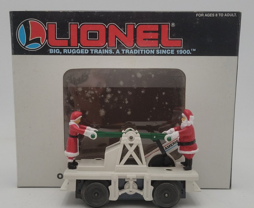 Lionel 6-18408 O Gauge Operating Santa White Hand Car EX/Box