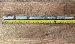 Vintage Iron Cast Metal Toy Train Engine, KT & NRR 3600 With 4 Cars. Made In USA