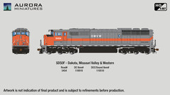 Aurora DMVW GMDD SD50F Dakota Missouri Valley #5454 HO Model #110510 DCC Sound