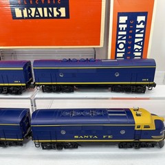 Lionel 6-18117 Santa Fe Blue F-3 ABBA Diesels O Gauge Used Conventional RS #200