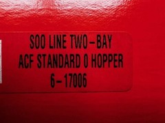 Lionel Soo Line Two Bay ACF Standard O Hopper 6-17006 BRAND NEW IN BOX