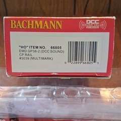 Bachmann HO EMD GP38-2 CP Rail #3039 Multimark DCC Sound Lights 66805