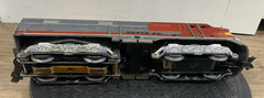 Santa FE O Scale Diesel Locomotive 1095 Red/Silver Engine Added Weight Beads