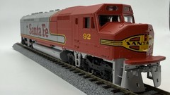 HO Athearn Santa Fe FP45 92 Powered Diesel Locomotive Blue Box Runs Well