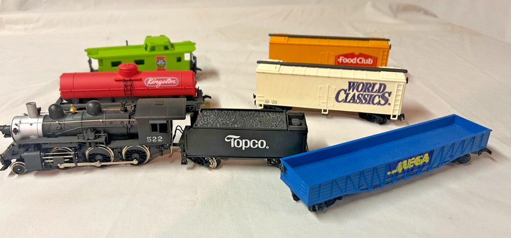 HO Advertising Train, Topco, 2 -6-0 Mogul, and 5 cars