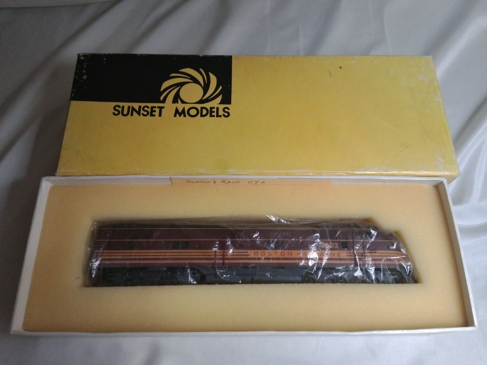 HO Scale Sunset Models Boston and Maine EMD E7 A-Unit Brass DC Locomotive