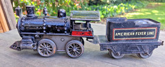American Flyer Prewar O Gauge Cast Iron Windup #2 Locomotive w/ 120 Tender b2