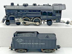 Gilbert American Flyer S Gauge 21105 Atlantic 4-4-2 Locomotive and Tender in Exc