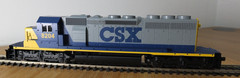Kato 37-2706 HO gauge EMD SD40-2 CSX yellow grey and blue livery – no.8204