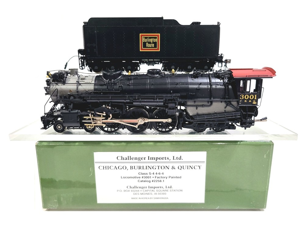 Challenger CIL Samhongsa CB&Q S-4 4-6-4 Chicago Burlington #3001 HO Brass 2258.1