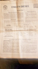 HO Scale Bachmann EMD F9 Diesel – Instructions / Parts List ONLY