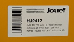 JOUEF TGV RECORD DU MONDE WORLD SPEED RECORD SPECIAL 4 PIECE SET HO HJ2412 SNCF