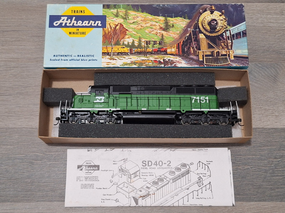 ⭐ ATHEARN HO SCALE BURLINGTON NORTHERN SD40-2 Diesel Locomotive #7151 DCC/SND ⭐