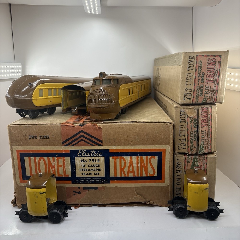 Lionel Union Pacific 752E Stream Line Set Pre-War in Original Set Box 751E #T17